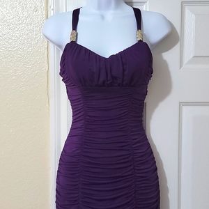 Ruched plum dress
